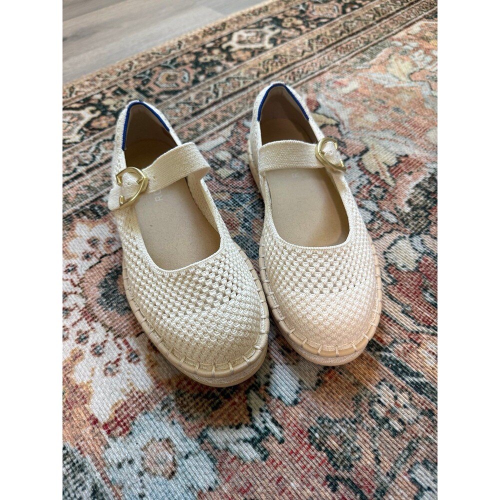 Rothy's Women's Mary Jane Flats 7 Cream Espadrille - Picture 7 of 7